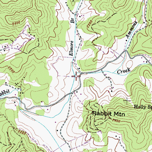 Topographic Map of Elmore Branch, NC