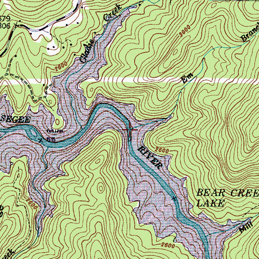 Topographic Map of Em Branch, NC