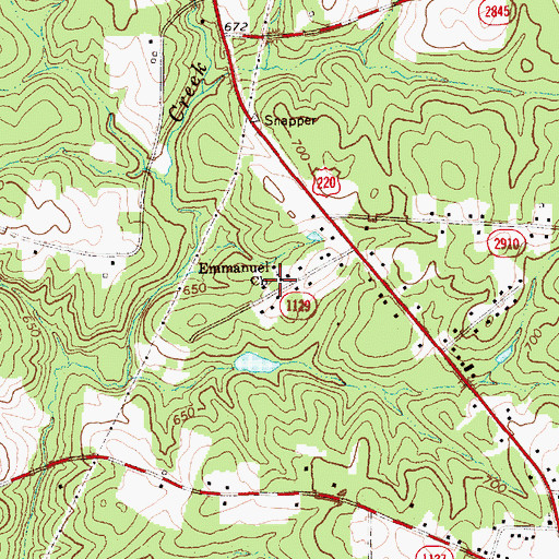 Topographic Map of Emmanuel Church, NC