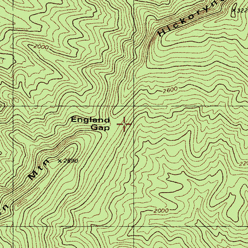 Topographic Map of England Gap, NC