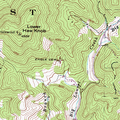 Topographic Map of Engle Cemetery, NC