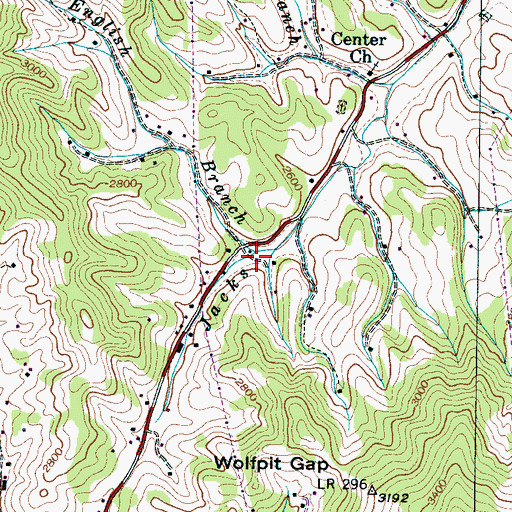 Topographic Map of English Branch, NC