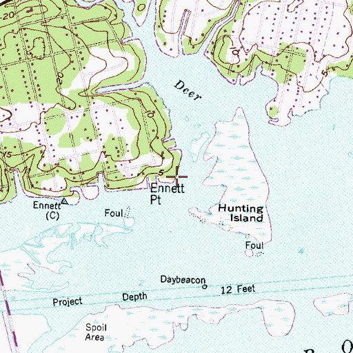 Topographic Map of Ennett Point, NC