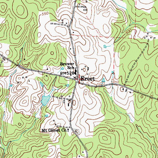 Topographic Map of Erect, NC