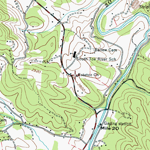 Topographic Map of Estatoe Church, NC