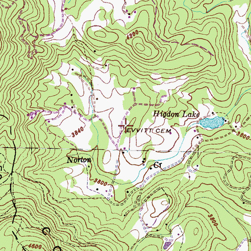 Topographic Map of Evvitt Cemetery, NC