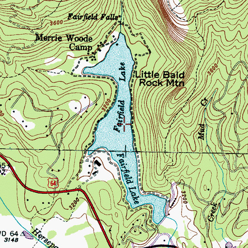 Topographic Map of Fairfield Lake, NC