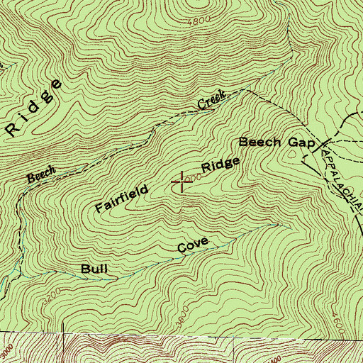 Topographic Map of Fairfield Ridge, NC