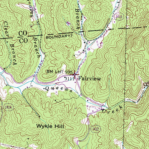 Topographic Map of Fairview, NC