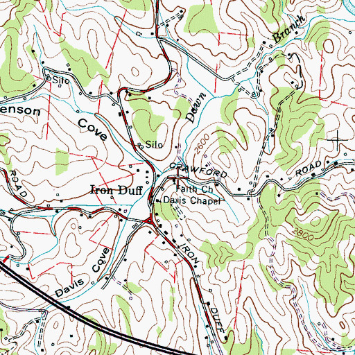 Topographic Map of Faith Church, NC