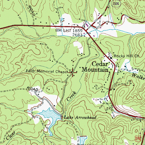 Topographic Map of Faith Memorial Chapel, NC