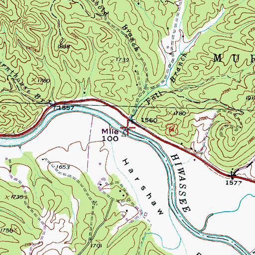 Topographic Map of Fall Branch, NC