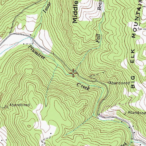 Topographic Map of Fall Branch, NC
