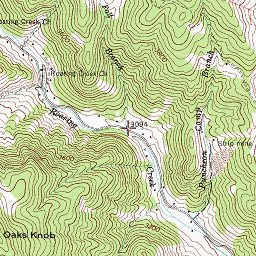 Topographic Map of Fall Branch, NC