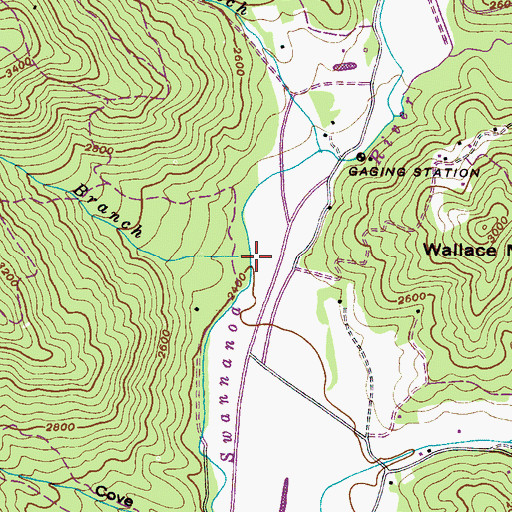 Topographic Map of Fall Branch, NC
