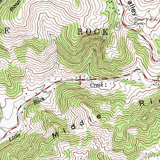 Topographic Map of Fall Creek, NC
