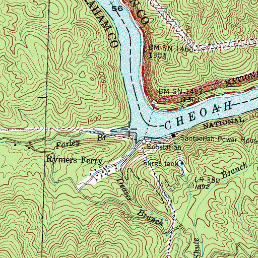 Topographic Map of Farley Branch, NC