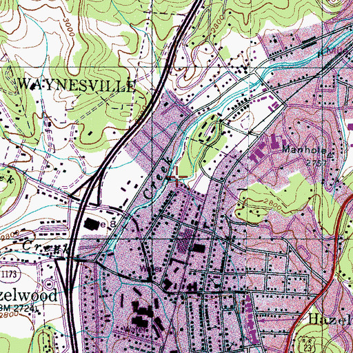 Topographic Map of Farmer Branch, NC