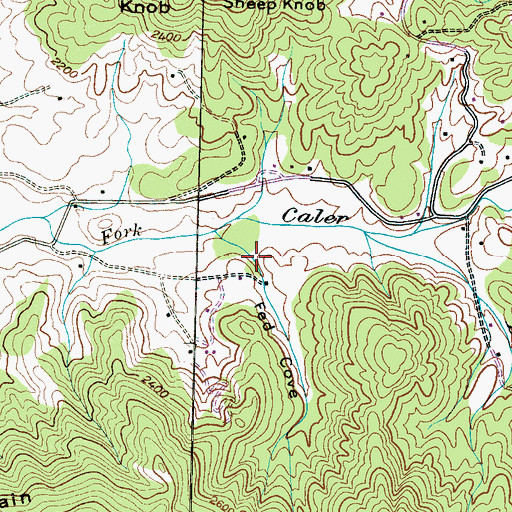 Topographic Map of Fed Cove, NC