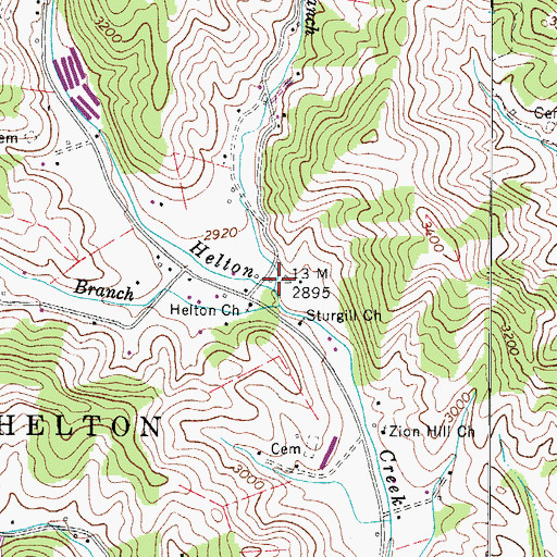 Topographic Map of Fees Branch, NC