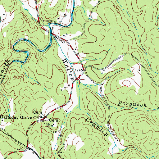 Topographic Map of Ferguson Branch, NC