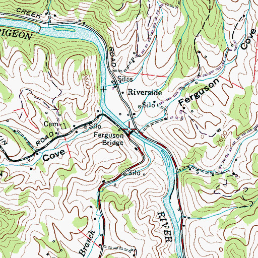 Topographic Map of Ferguson Bridge, NC