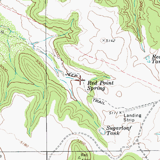 Topographic Map of Red Point Spring, AZ