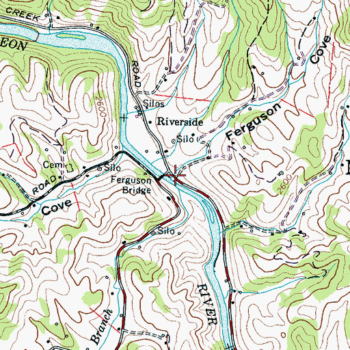 Topographic Map of Ferguson Cove, NC