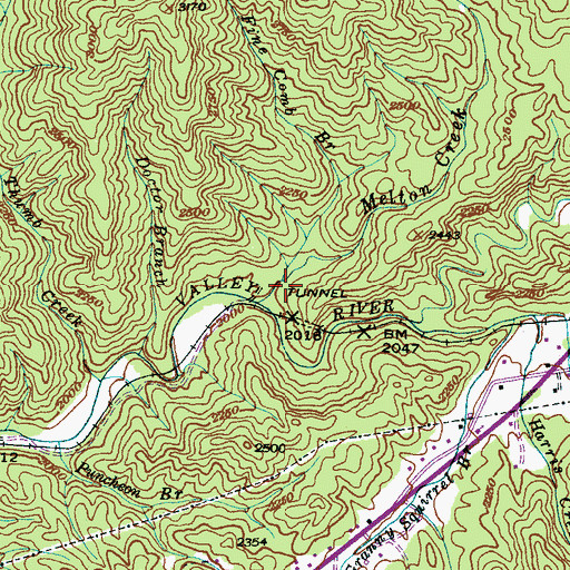 Topographic Map of Fine Comb Branch, NC