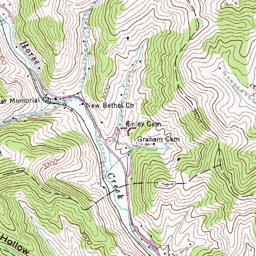 Topographic Map of Finley Cemetery, NC