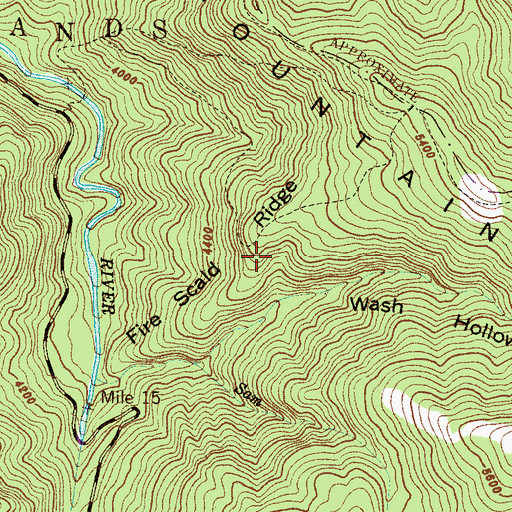 Topographic Map of Fire Scald Ridge, NC