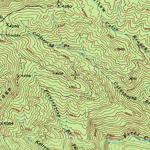 Topographic Map of Fires Creek Wildlife Management Area, NC