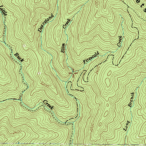 Topographic Map of Firescald Creek, NC