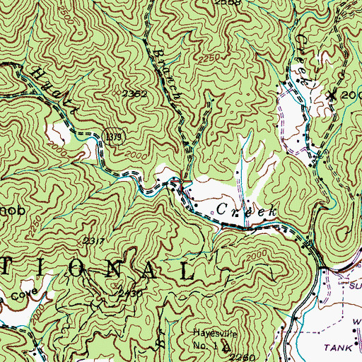 Topographic Map of Fishermare Branch, NC