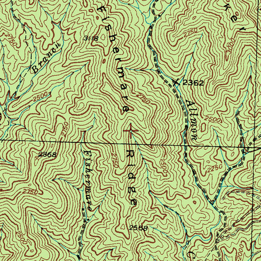 Topographic Map of Fishermare Ridge, NC