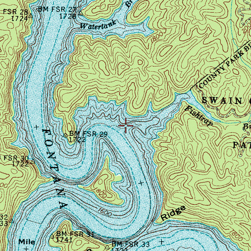 Topographic Map of Fishtrap Branch, NC