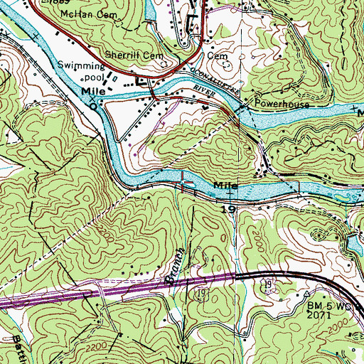 Topographic Map of Fishtrap Branch, NC