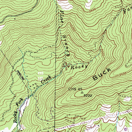 Topographic Map of Flat Branch, NC