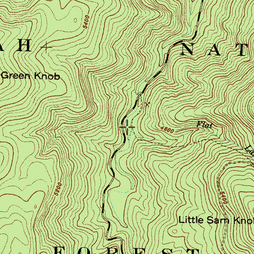 Topographic Map of Flat Laurel Creek, NC