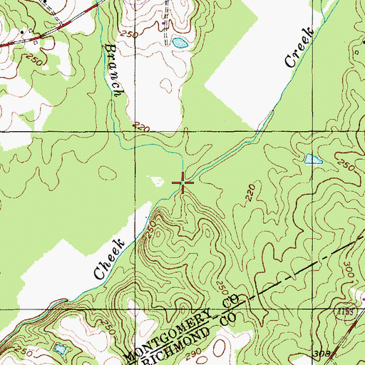 Topographic Map of Flat Lick Branch, NC