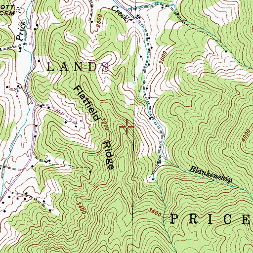 Topographic Map of Flatfield Ridge, NC