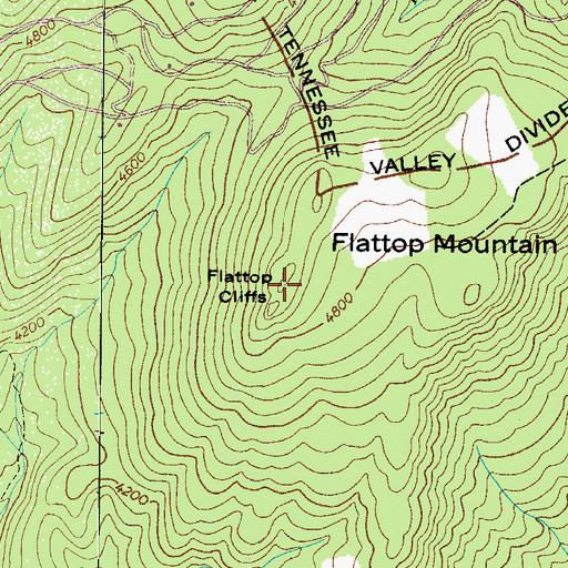Topographic Map of Flattop Cliffs, NC