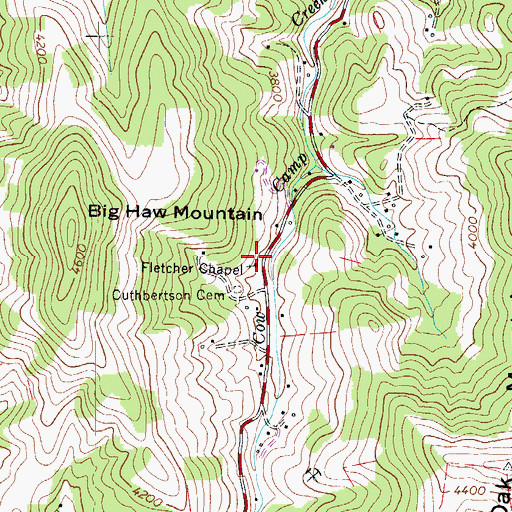 Topographic Map of Fletcher Chapel, NC