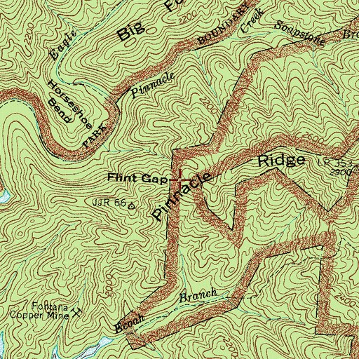 Topographic Map of Flint Gap, NC