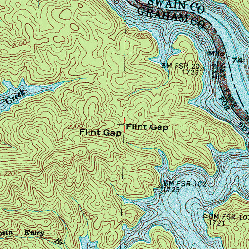 Topographic Map of Flint Gap, NC