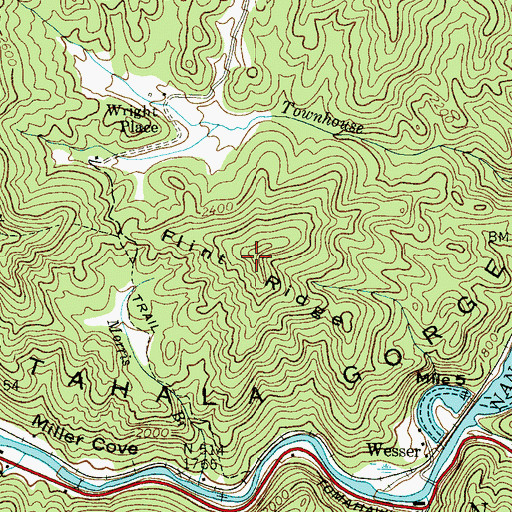 Topographic Map of Flint Ridge, NC