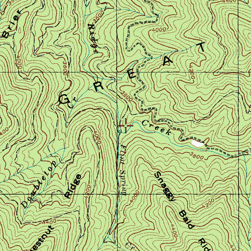 Topographic Map of Flint Spring Creek, NC