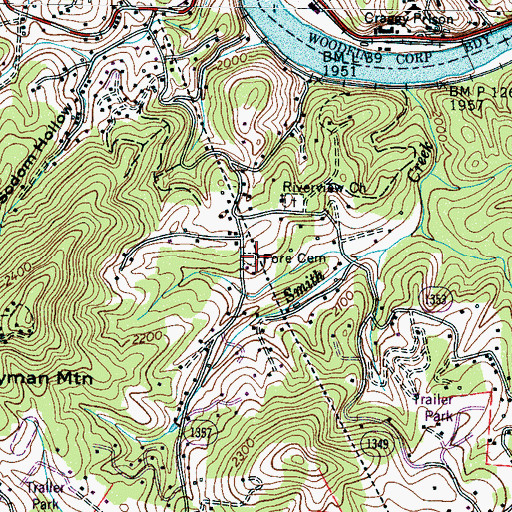 Topographic Map of Fore Cemetery, NC