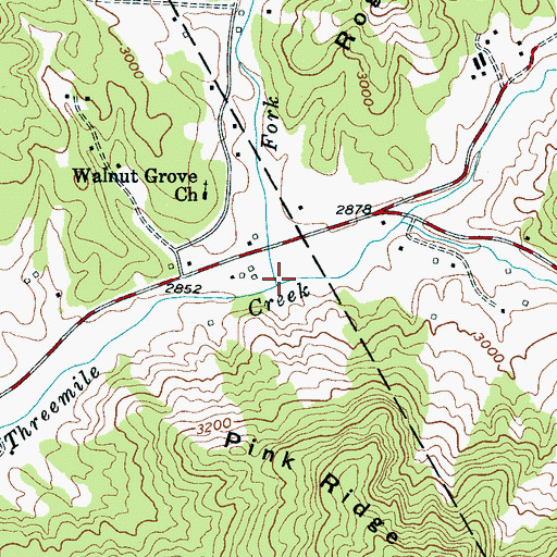 Topographic Map of Fork Creek, NC