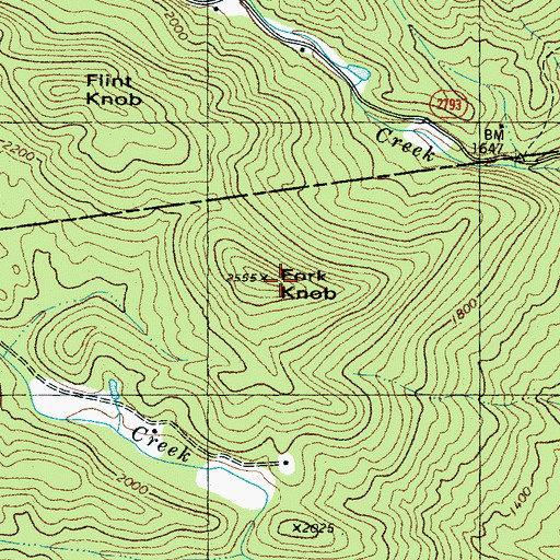 Topographic Map of Fork Knob, NC